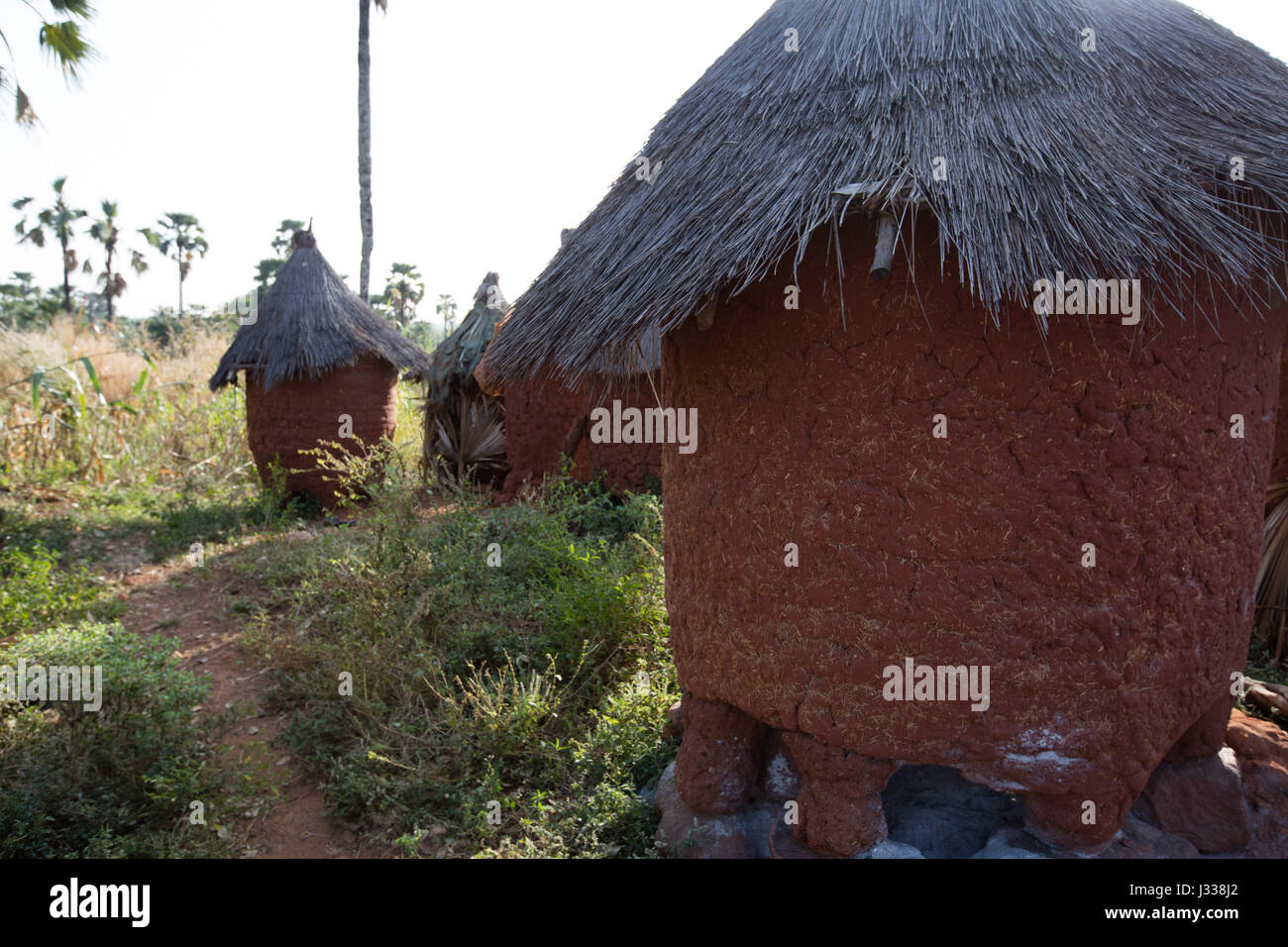 typische Häuser im Dorf in Burkina Faso Stockfoto