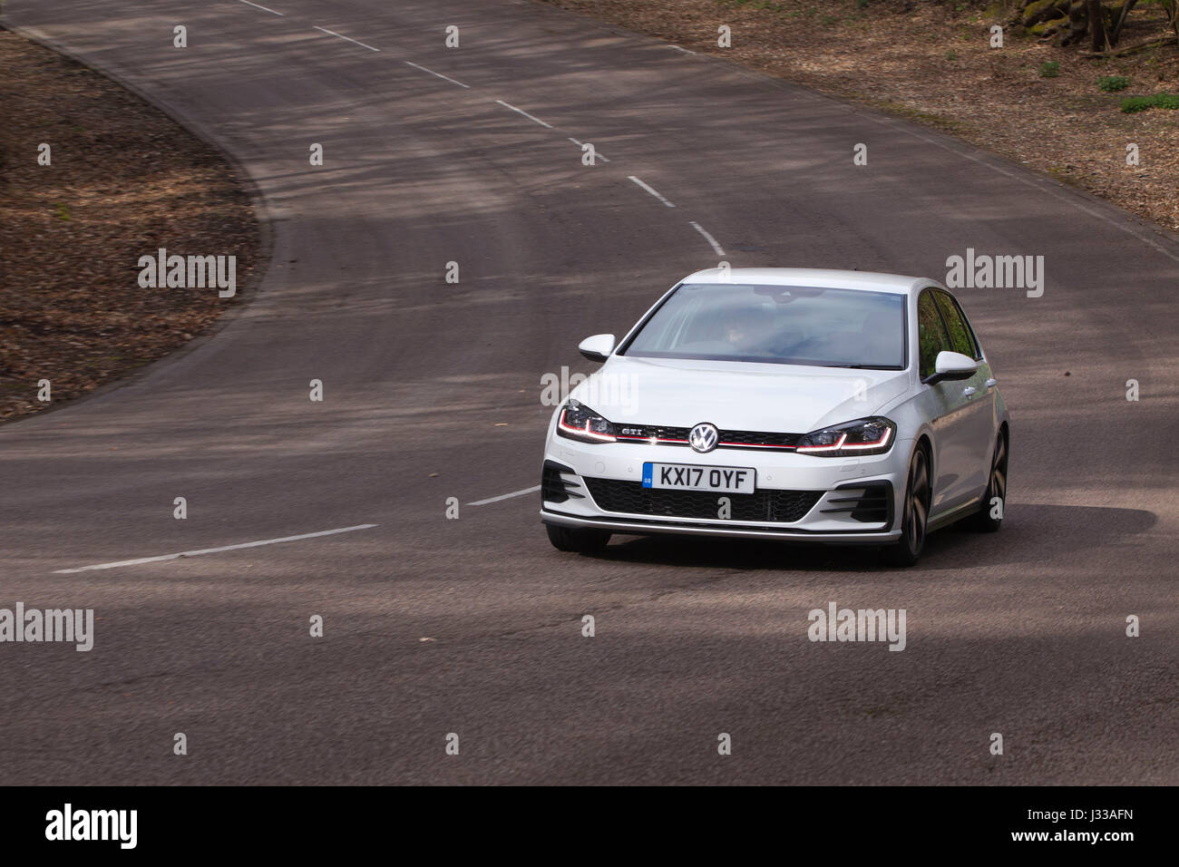 Volkswagen Golf GTI Mk7 Baujahr 2017 getestet auf Longcross testen Schaltung, Rennstrecke Chobham, Surrey, England, UK Stockfoto