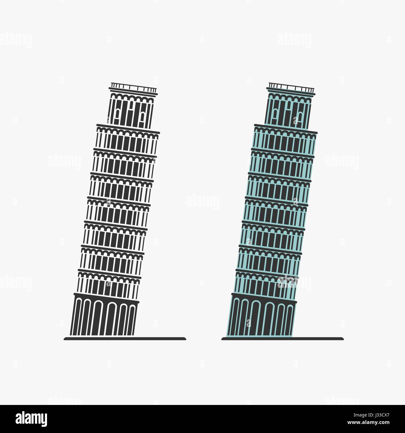 Pisa Turm Vector Symbol Stock Vektor