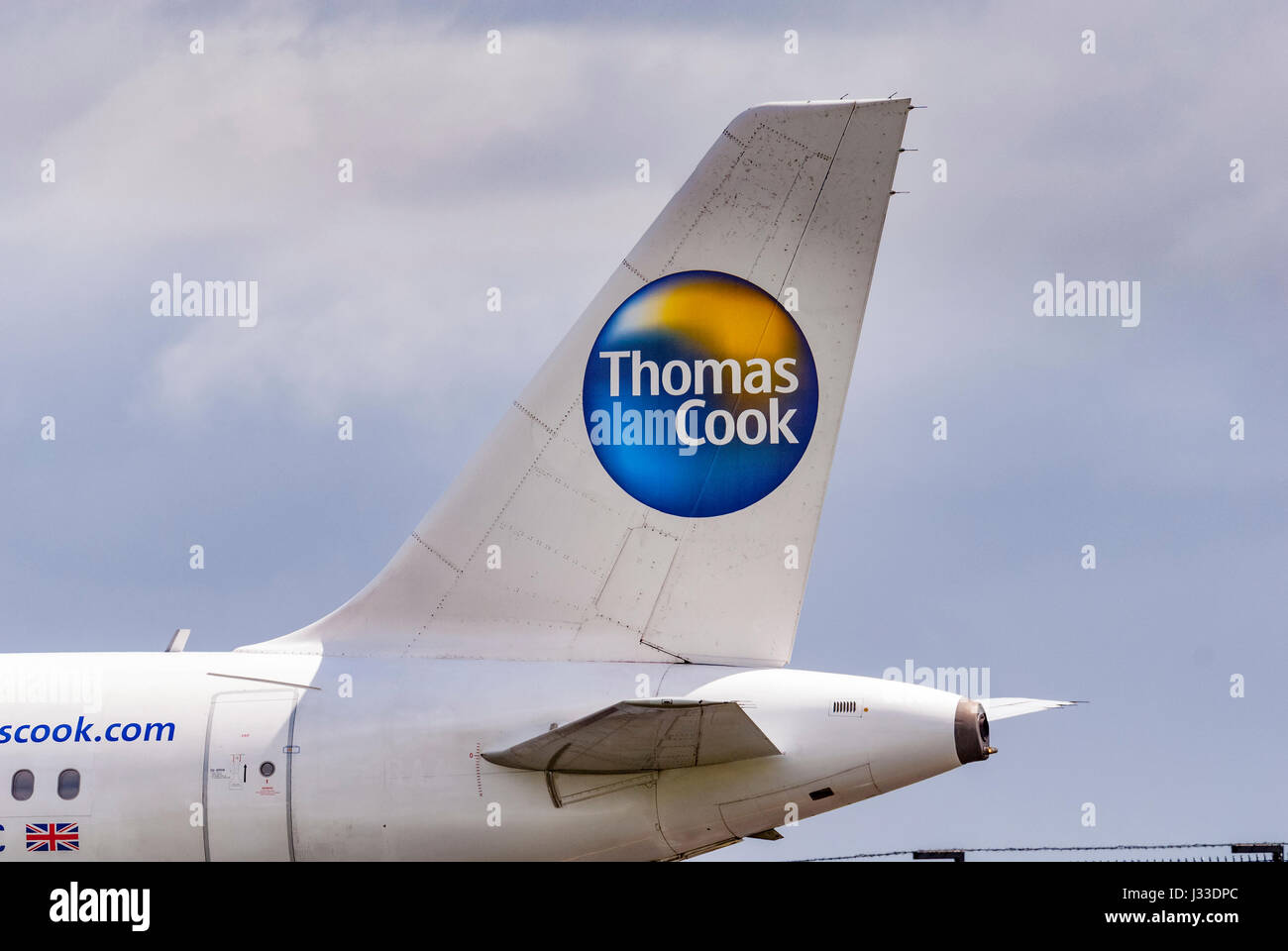 Thomas Cook Flugzeuge Höhenleitwerk Stockfoto