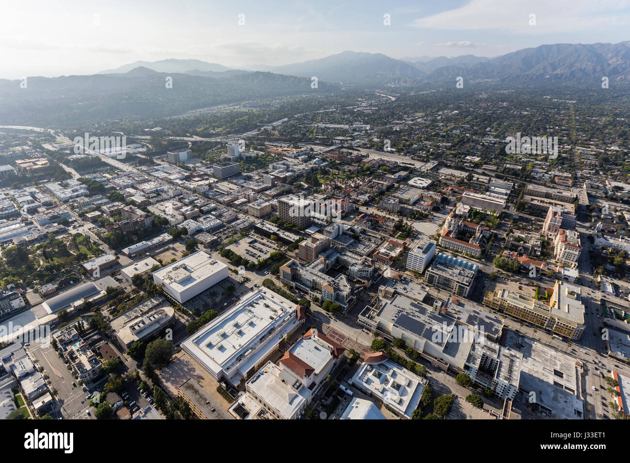 Luftaufnahme von Pasadena im Los Angeles County, Kalifornien. Stockfoto