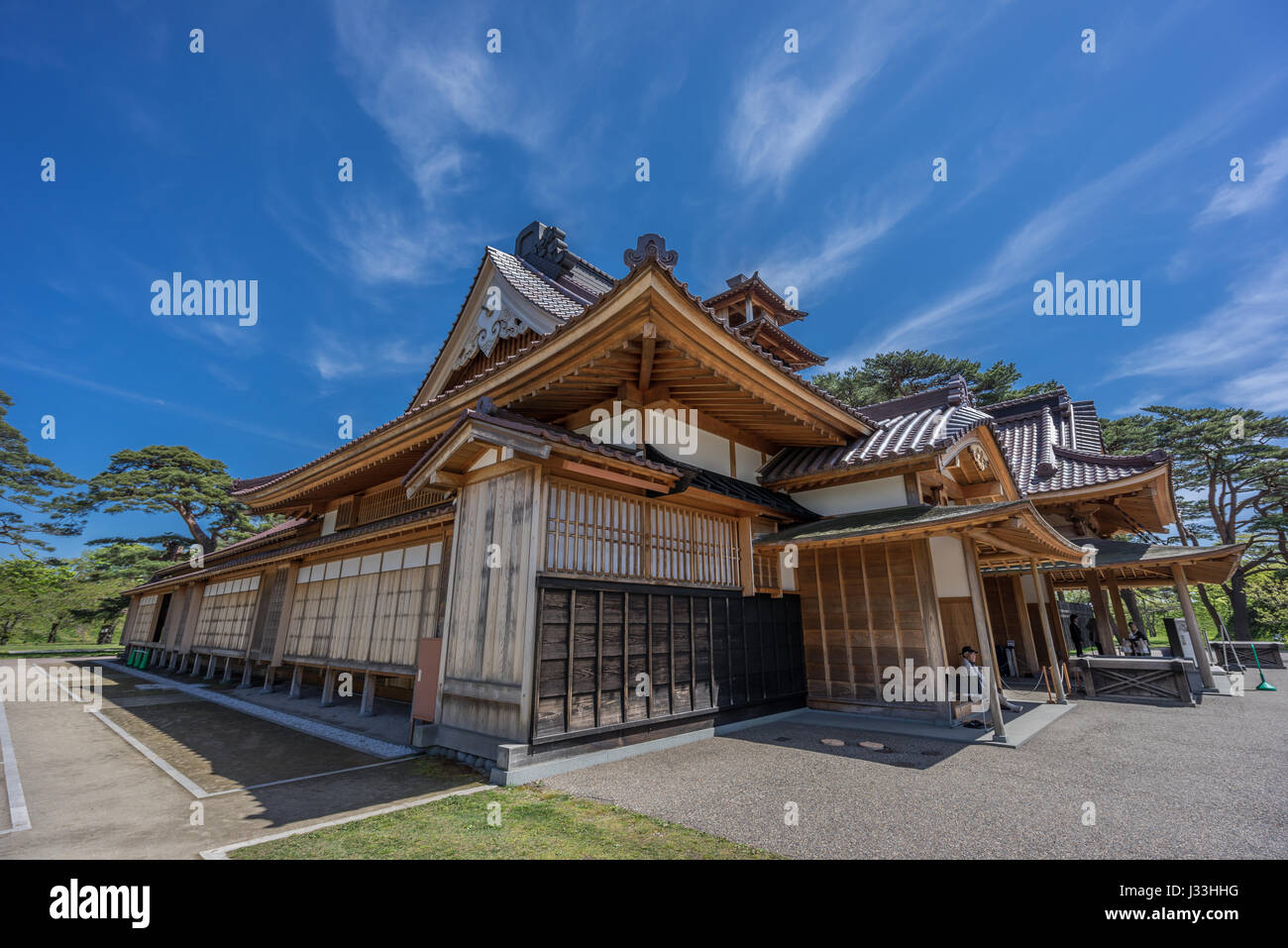 Goryokaku Burg. Im Inneren eines fünfzackigen sternförmigen Festung. im Jahre 1855 zum Schutz vor einer möglichen russischen Invation erbaut. Hakodate, Japan Stockfoto