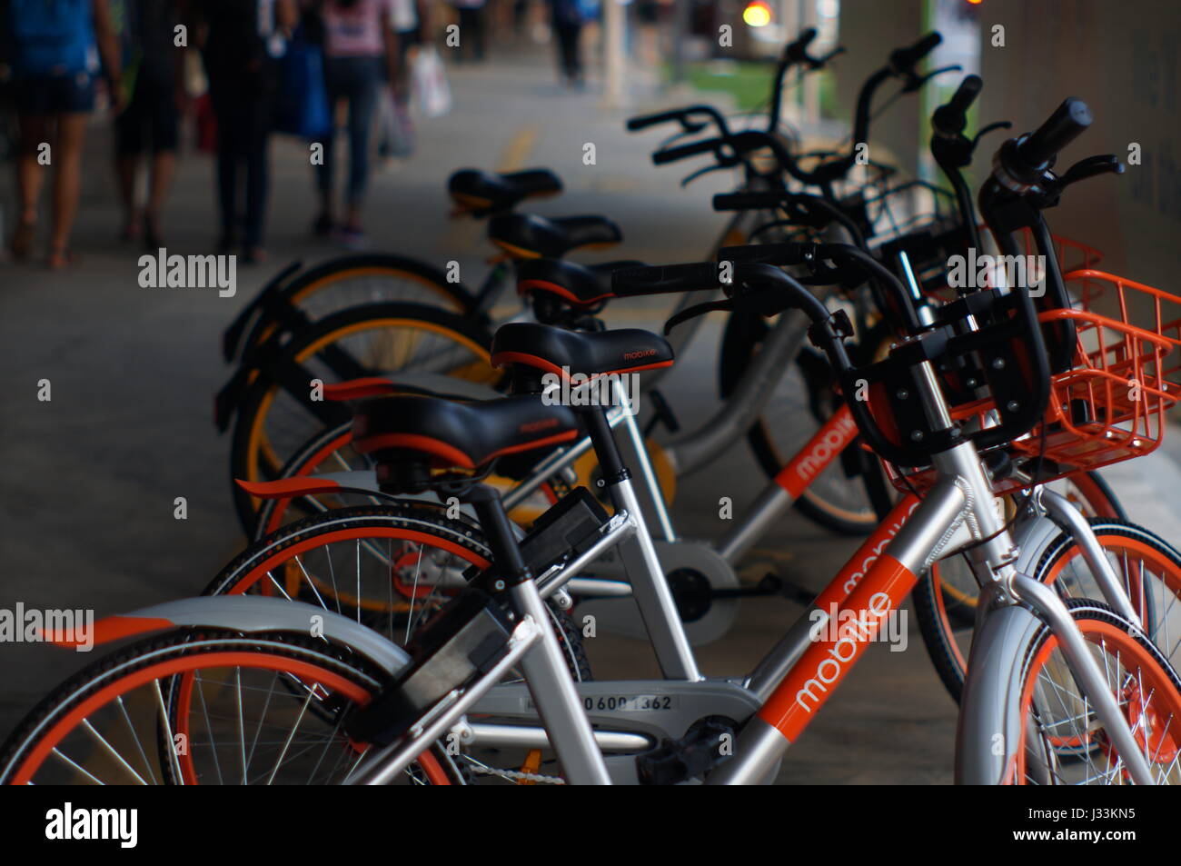 Neue Bike-sharing System in Singapur Stockfoto