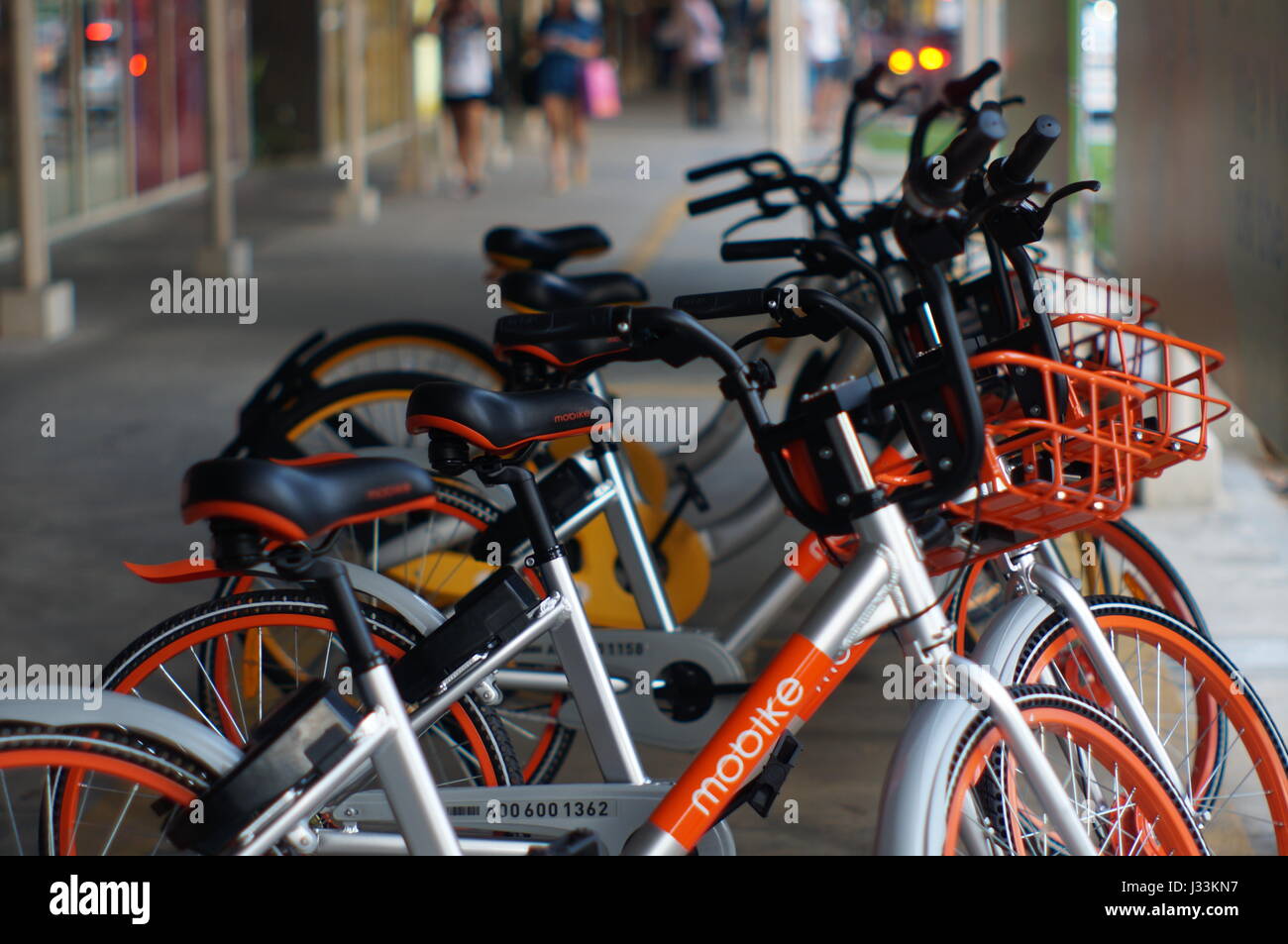 Neue Bike-sharing System in Singapur Stockfoto