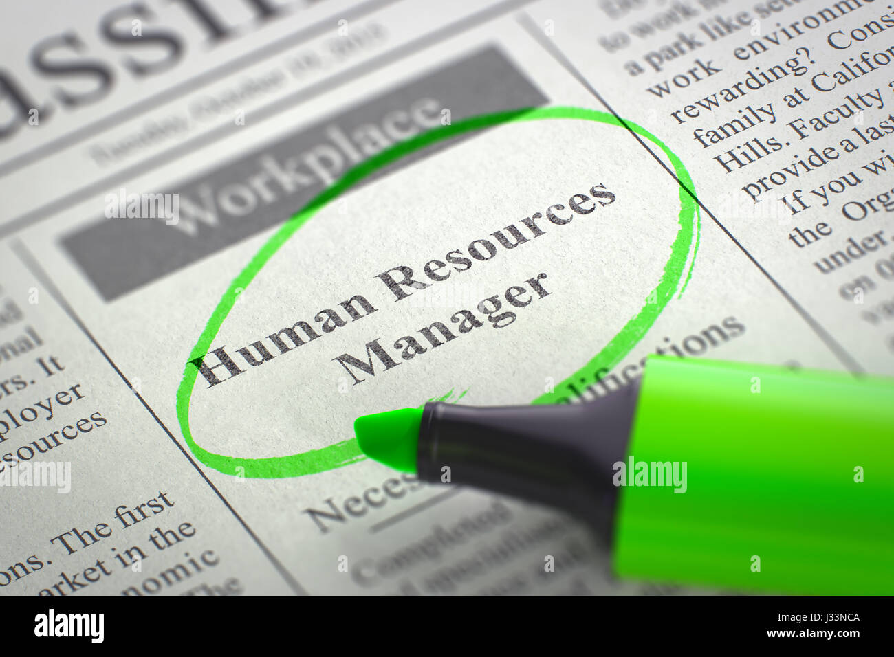 Jetzt mieten Human Resources Manager. 3D. Stockfoto