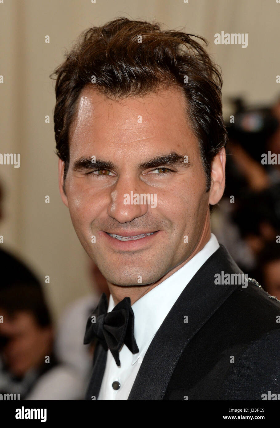 Roger Federer besucht The Metropolitan Museum of Art Kostüm Institut Benefiz-Gala 2017, in New York, USA. Stockfoto