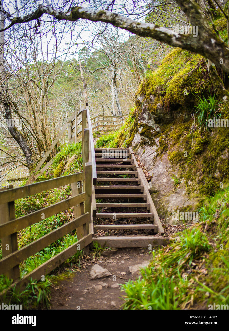 Foyers Wasserfall-Wanderweg Stockfoto