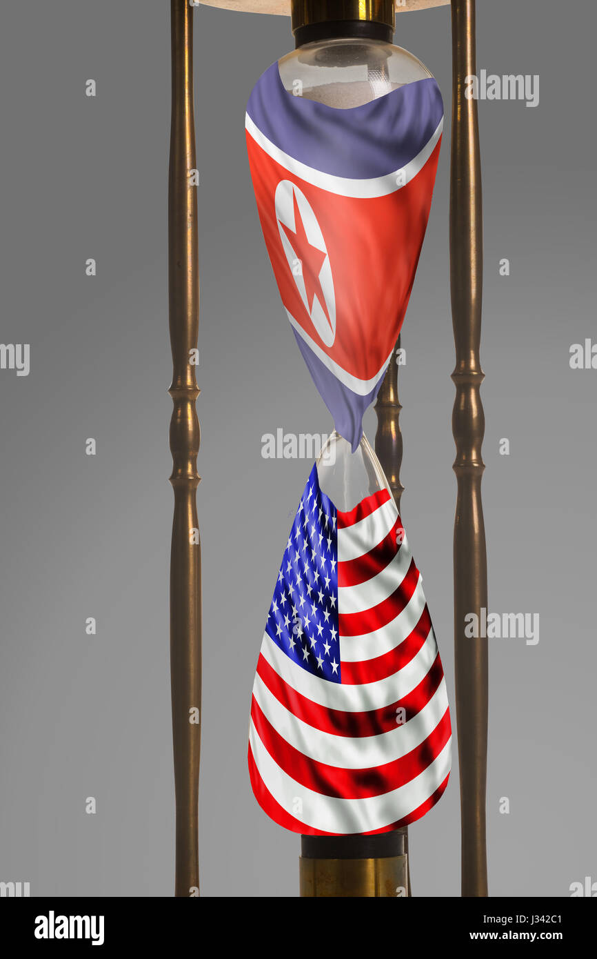 Nordkorea und den Vereinigten Staaten mit der Zeit heraus läuft. Stockfoto