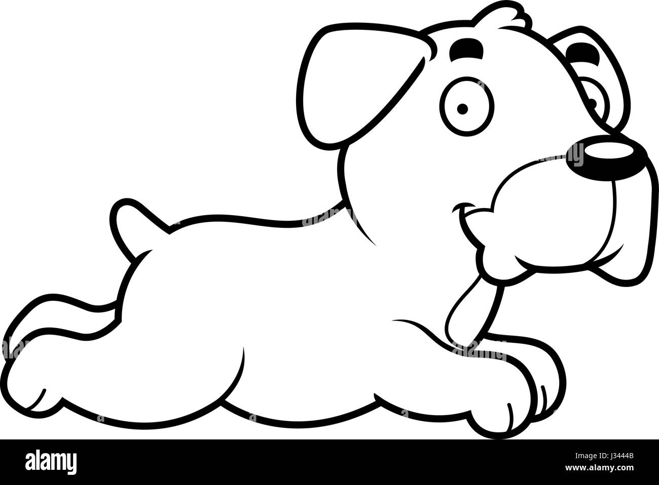 Ein Cartoon Illustration ein Boxer Hund ausgeführt. Stock Vektor