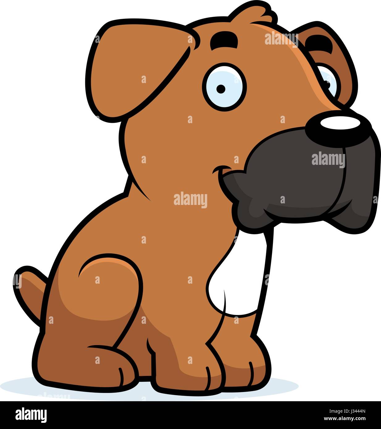 Ein Cartoon Illustration ein Boxer Hund sitzend. Stock Vektor