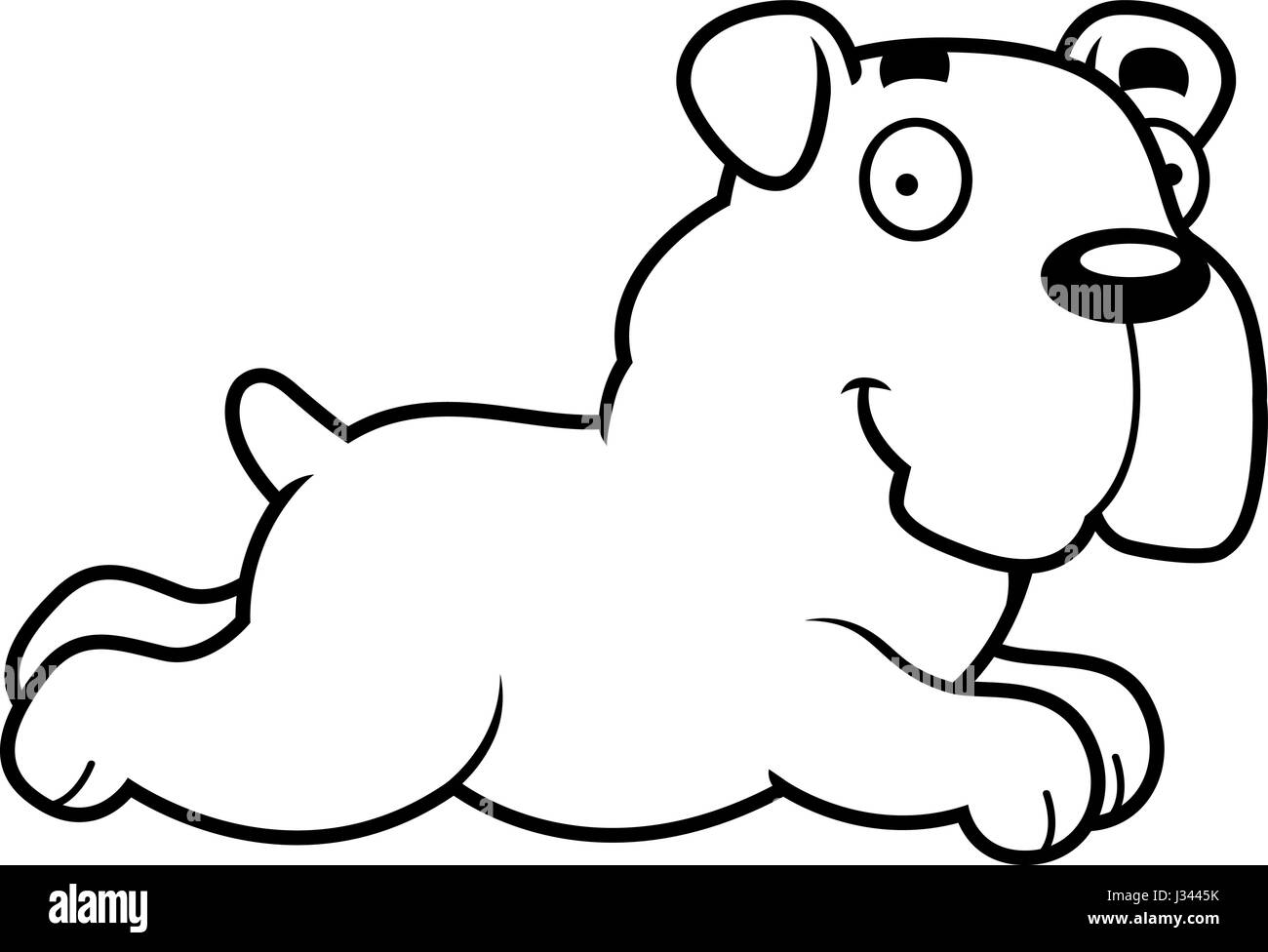 Ein Cartoon Illustration einer Bulldogge laufen. Stock Vektor