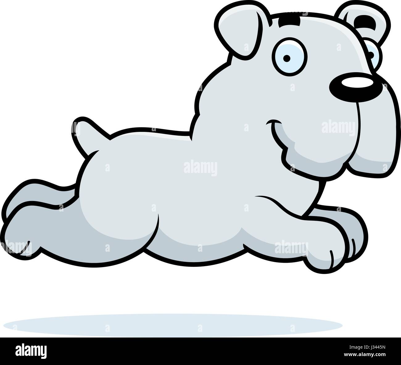 Ein Cartoon Illustration einer Bulldogge laufen. Stock Vektor