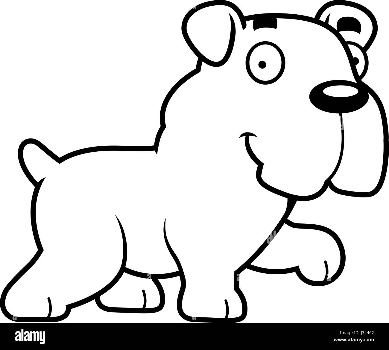 Ein Cartoon Illustration einer Bulldogge zu Fuß. Stock Vektor