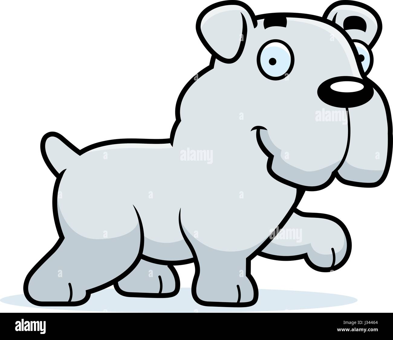 Ein Cartoon Illustration einer Bulldogge zu Fuß. Stock Vektor