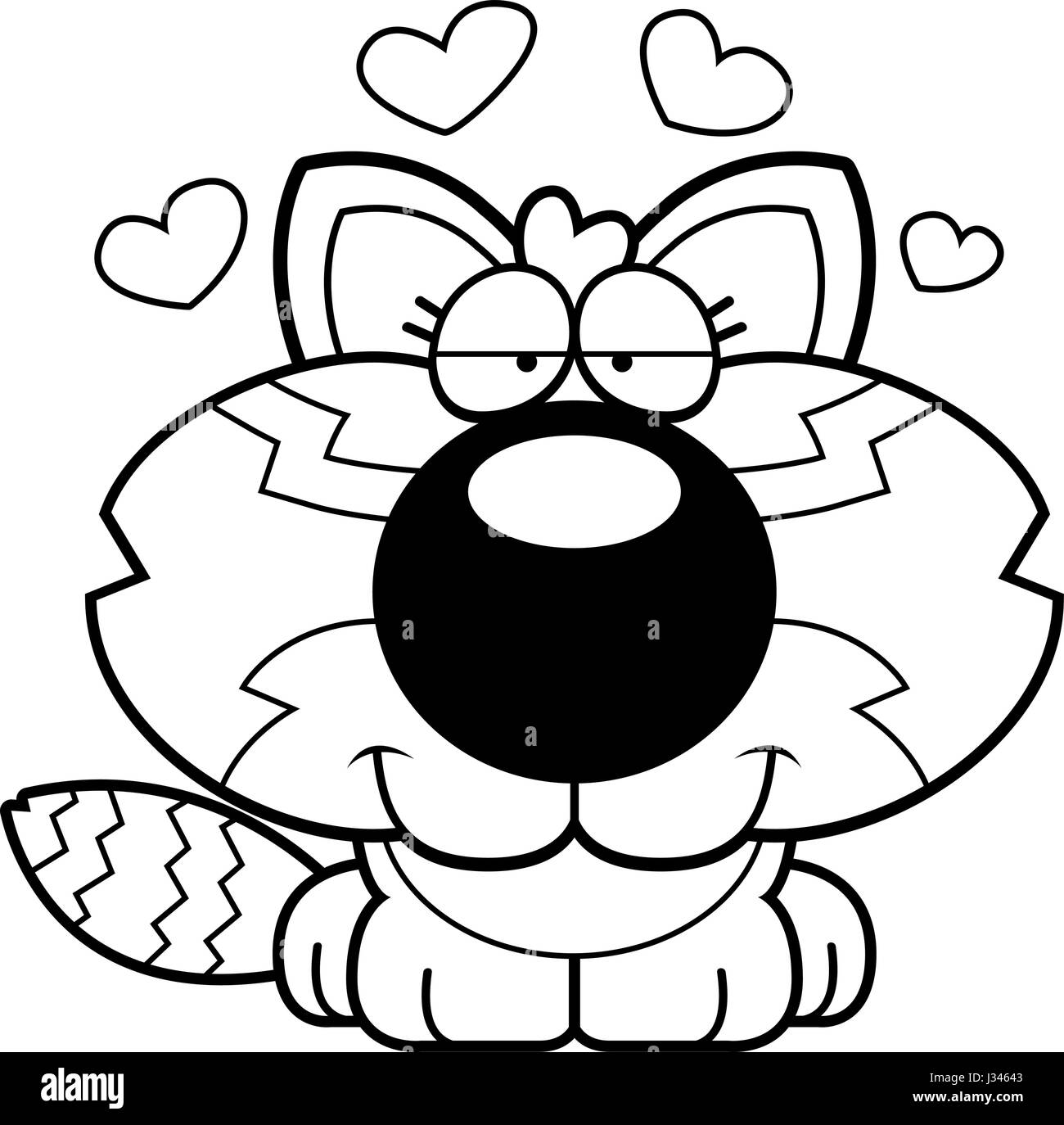 Ein Cartoon Illustration ein roter Panda mit einem in der Liebe Ausdruck. Stock Vektor