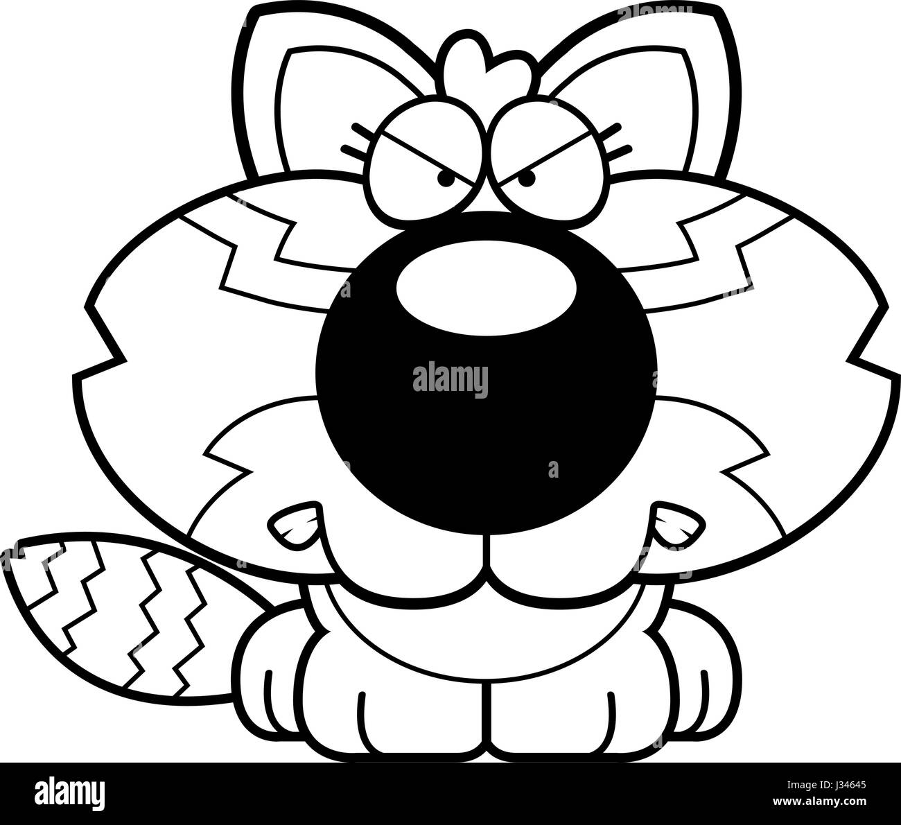 Ein Cartoon Illustration ein roter Panda mit einem wütenden Ausdruck. Stock Vektor