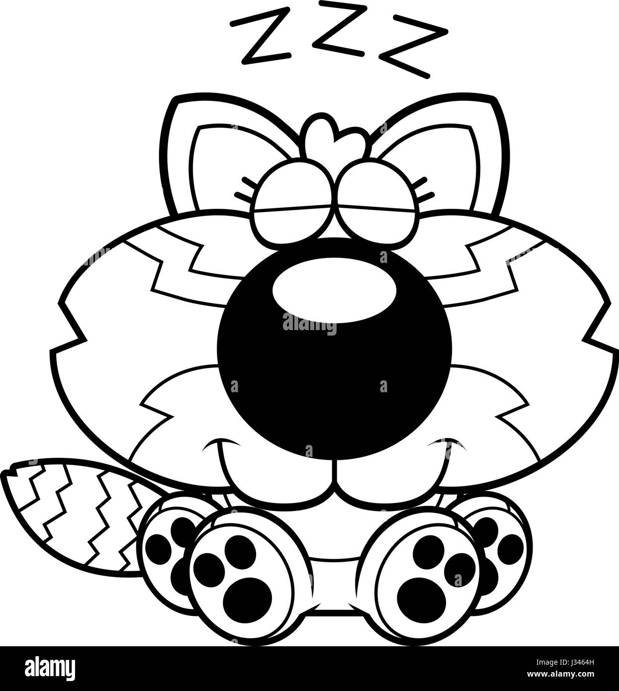 Ein Cartoon Illustration ein roter Panda ein Nickerchen. Stock Vektor