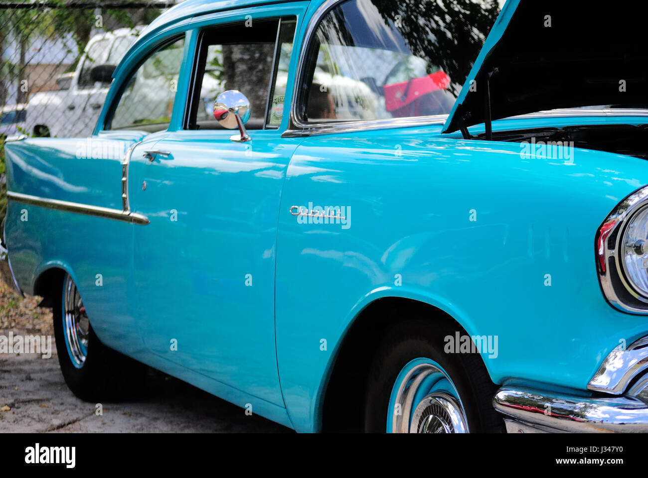 Klassische 1956 Chevrolet Bel Air in blau Stockfoto