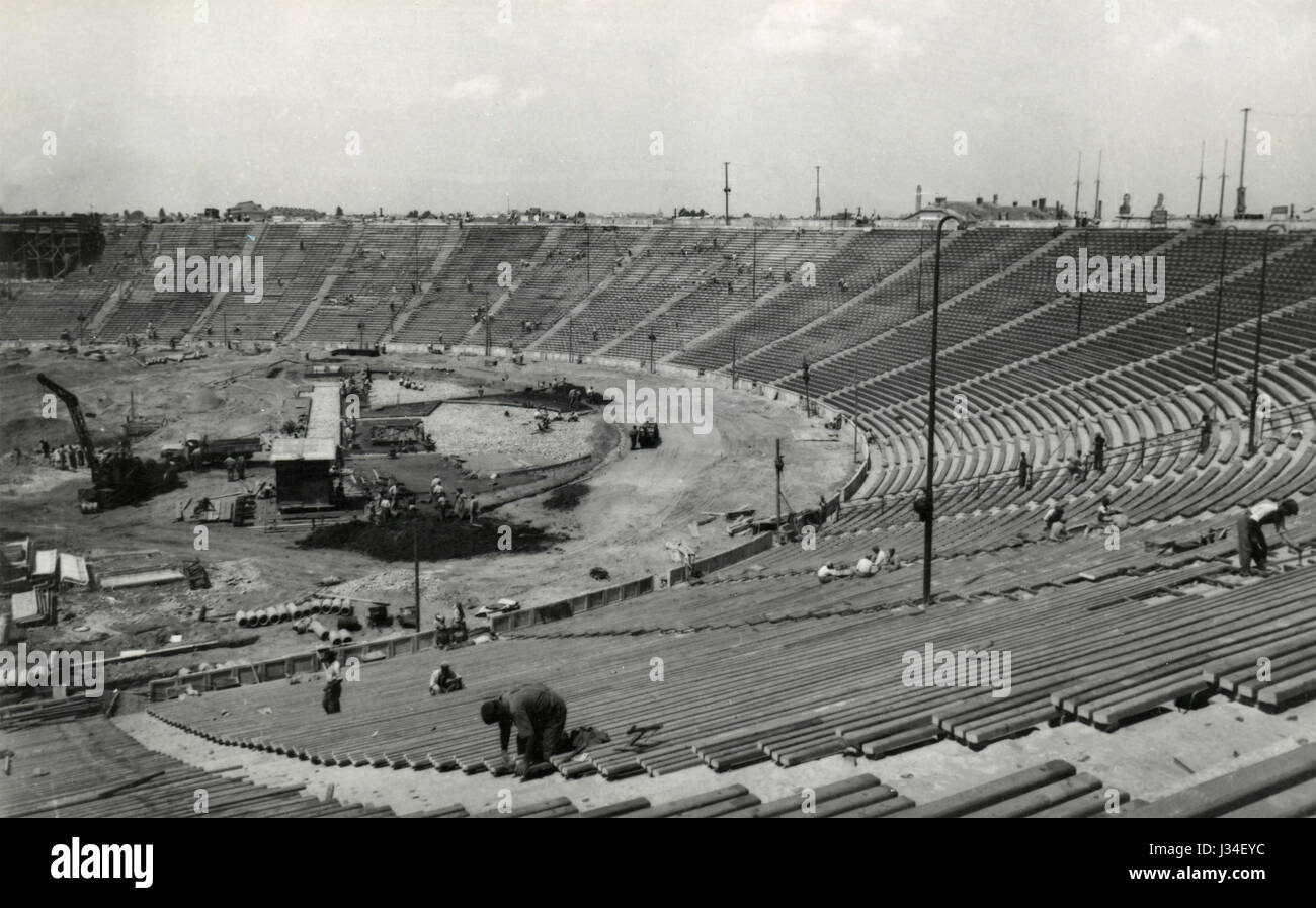 Bau des Stadions 23 August ", Bukarest, Rumänien Stockfoto