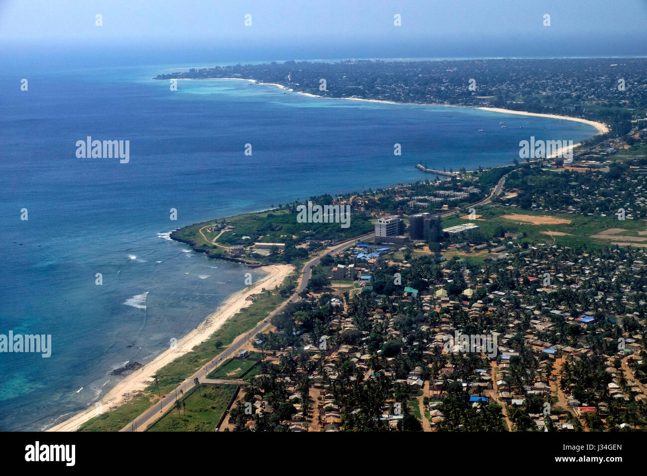 Luftaufnahme der Stadt Pemba Cabo Delgado Provinzhauptstadt in der