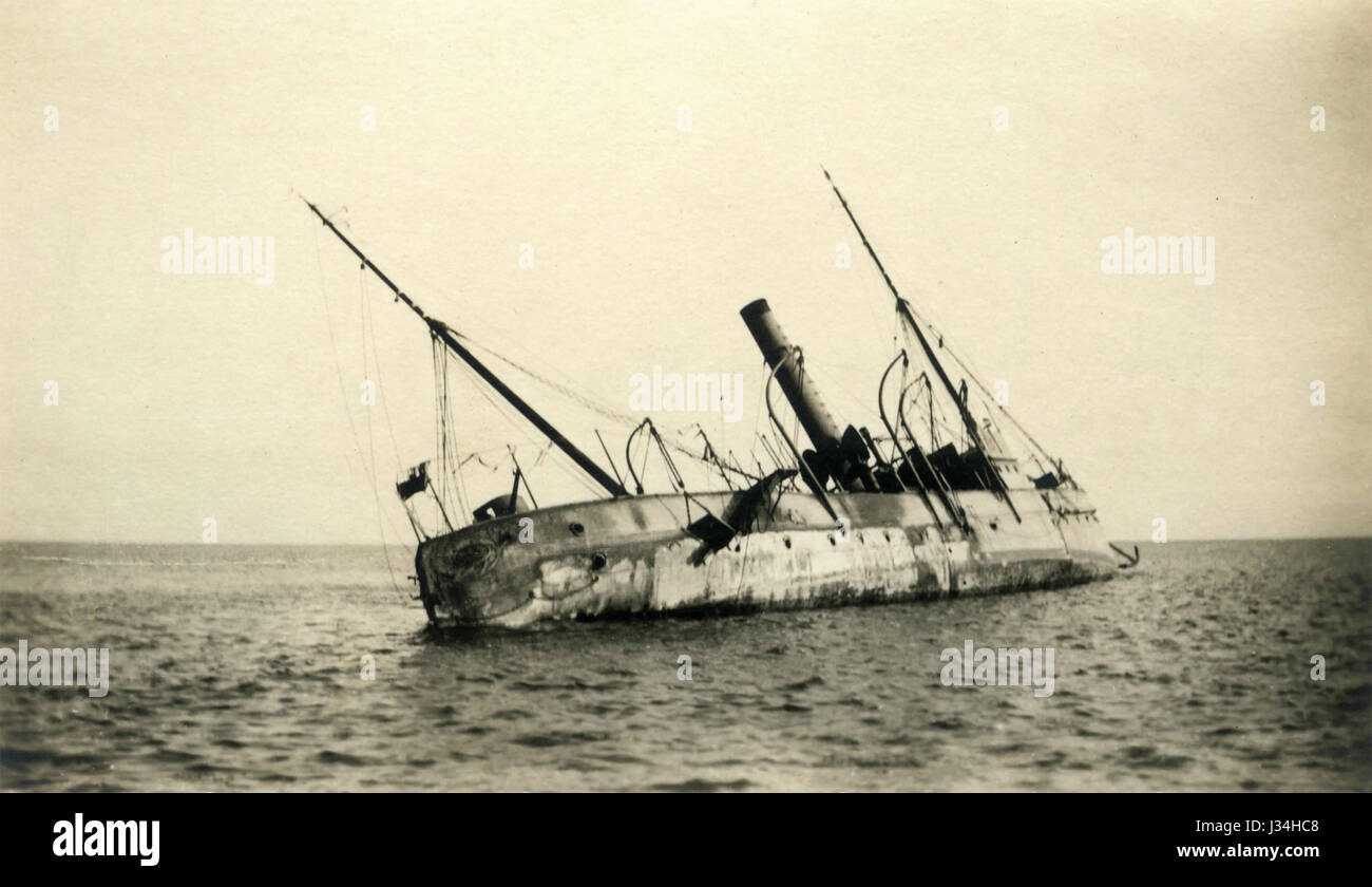 Türkische versunkenen Schiff während Italo-türkischer Krieg, Quoz Bay, Saudi Arabien, 1912 Stockfoto