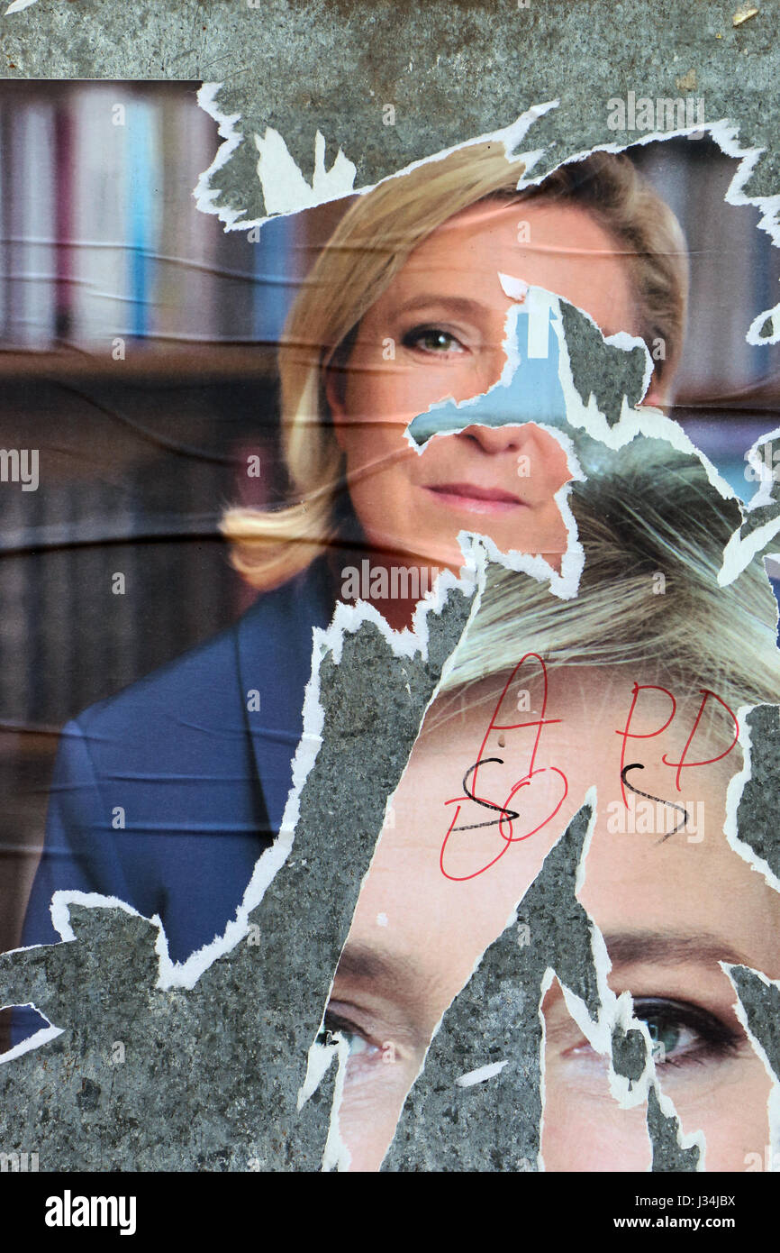 Französische Kampagne Wahlplakate 2017 Stockfoto