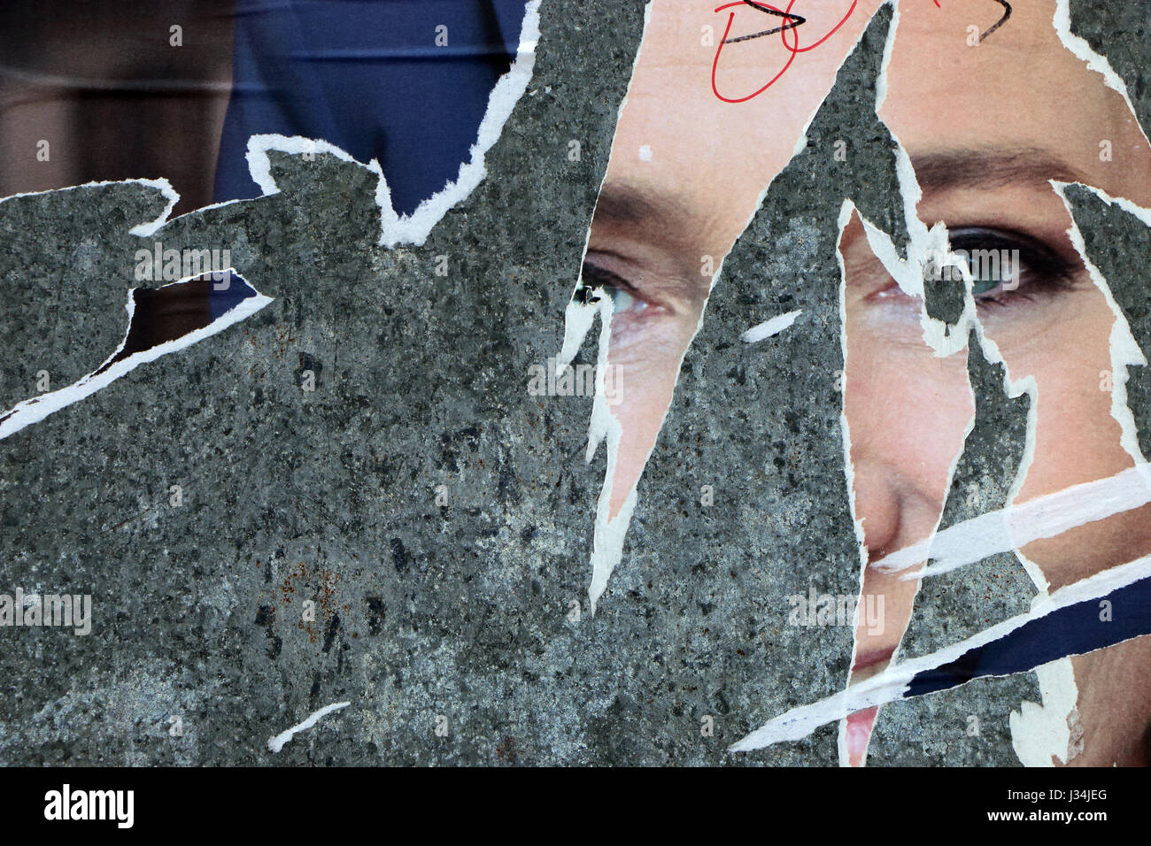 Französische Kampagne Wahlplakate 2017 Stockfoto