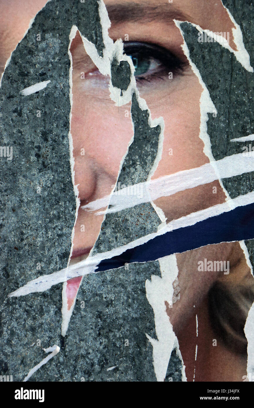 Französische Kampagne Wahlplakate 2017 Stockfoto