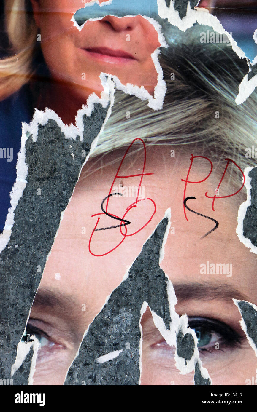 Französische Kampagne Wahlplakate 2017 Stockfoto