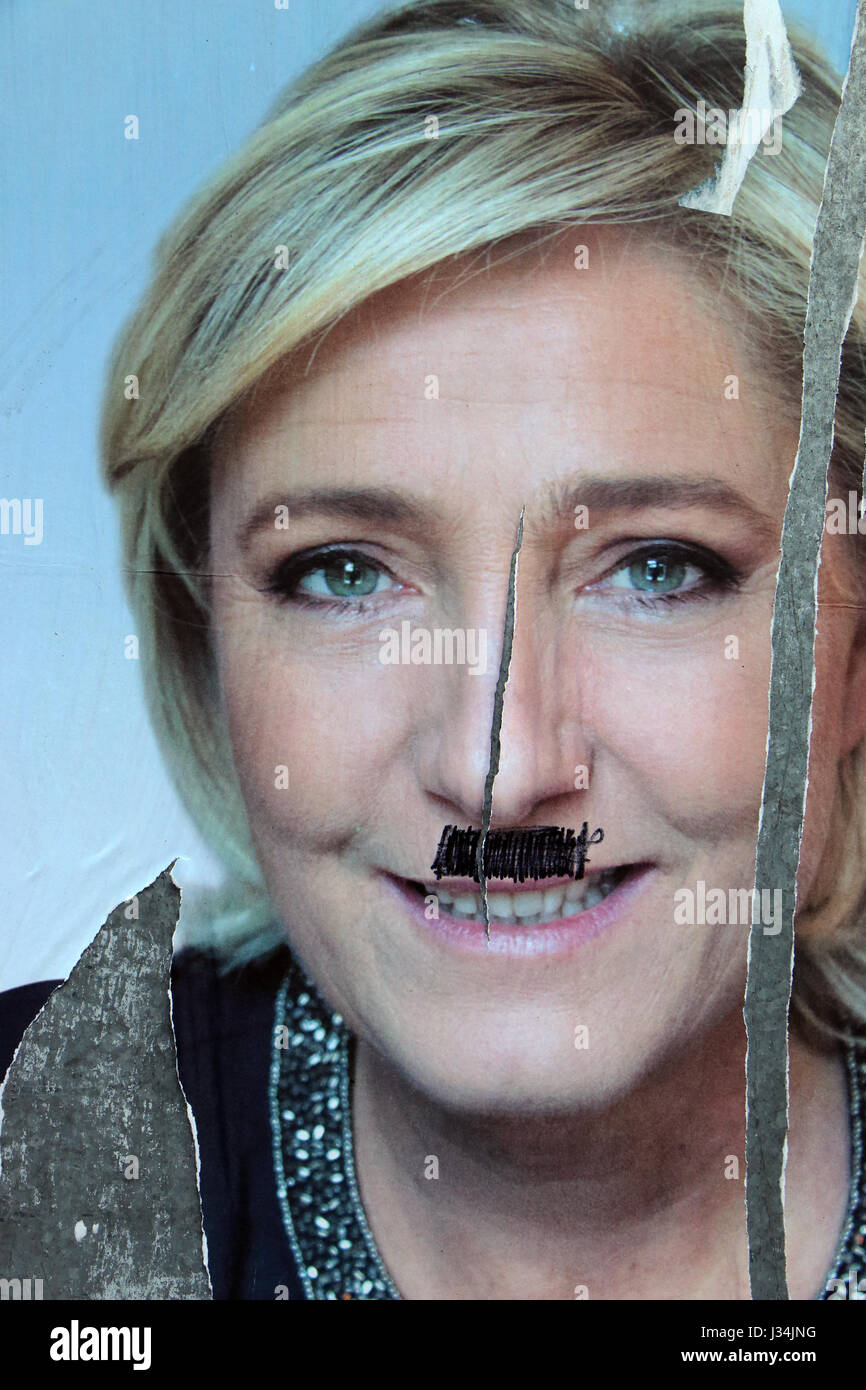 Französische Kampagne Wahlplakate 2017 Stockfoto