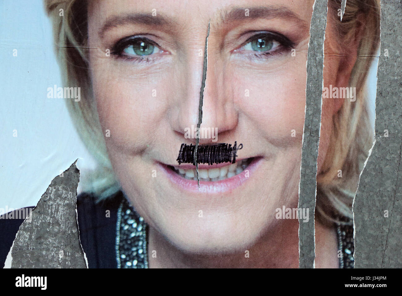 Französische Kampagne Wahlplakate 2017 Stockfoto