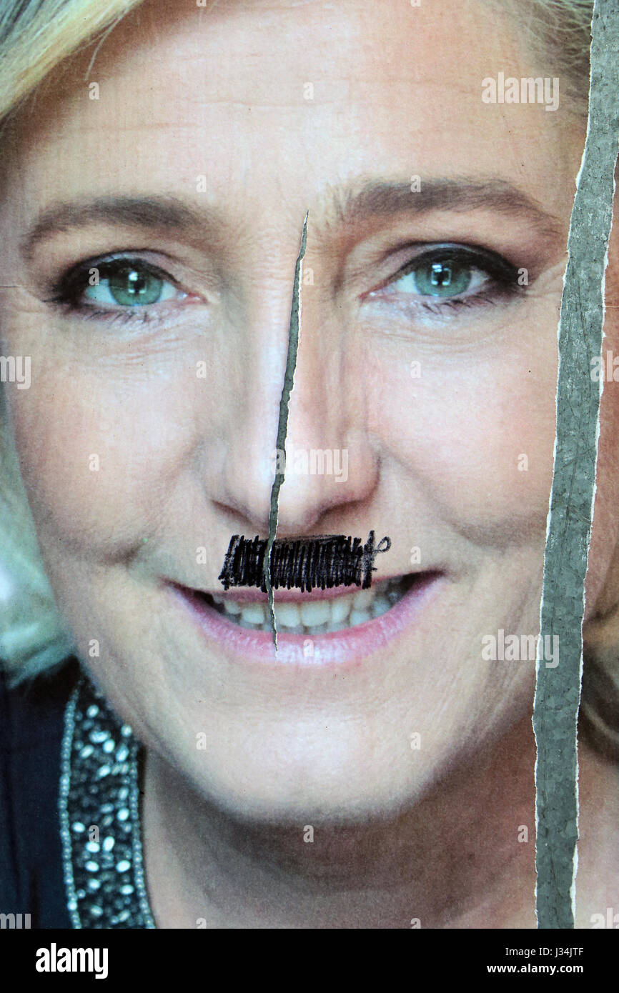 Französische Kampagne Wahlplakate 2017 Stockfoto