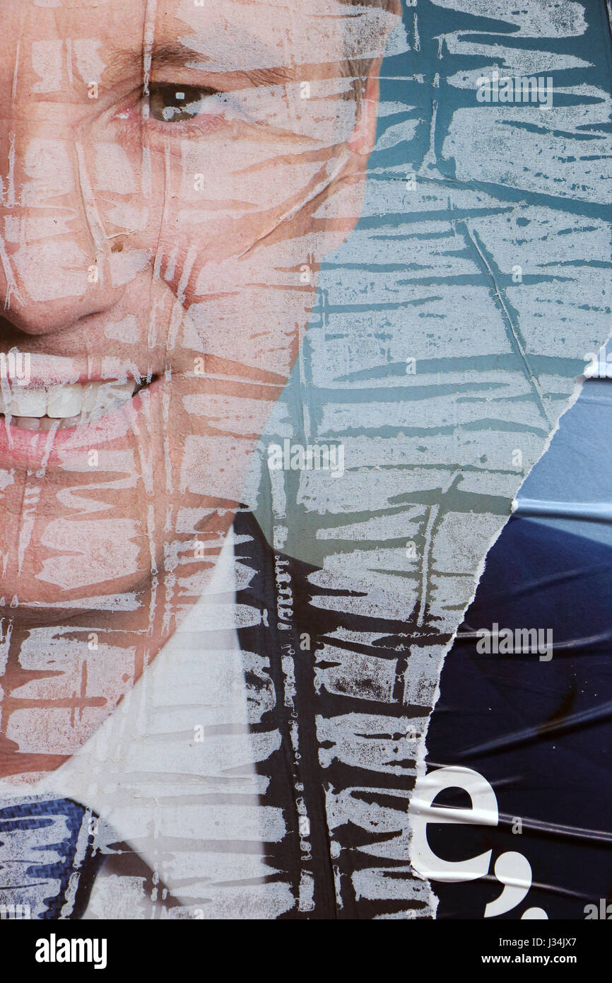 Französische Kampagne Wahlplakate 2017 Stockfoto