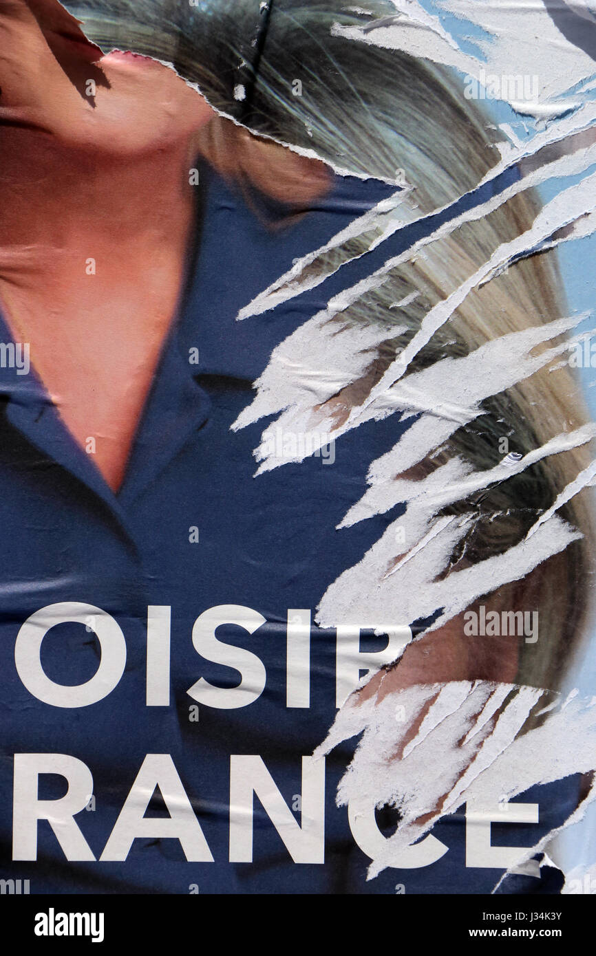 Französische Kampagne Wahlplakate 2017 Stockfoto