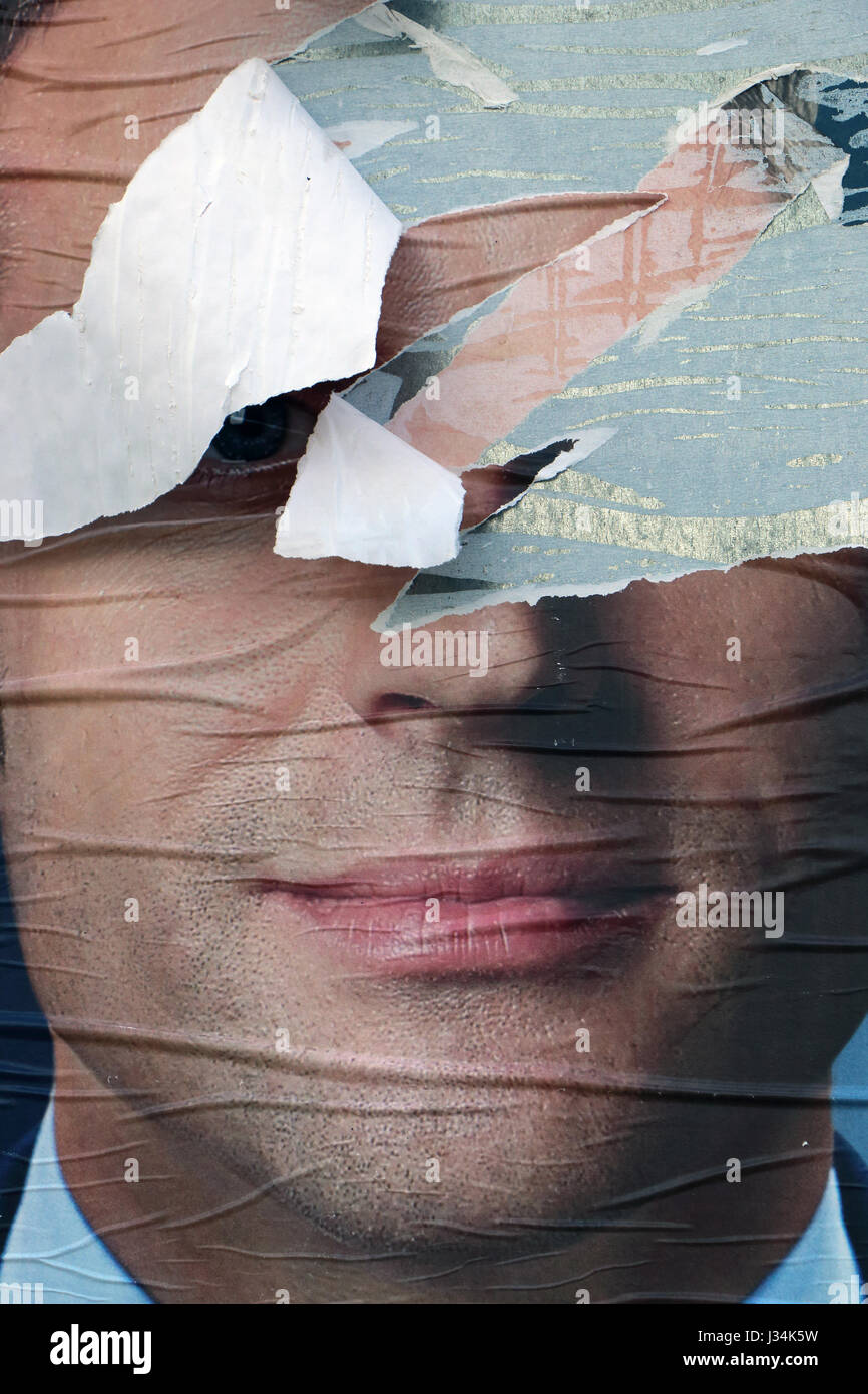 Französische Kampagne Wahlplakate 2017 Stockfoto