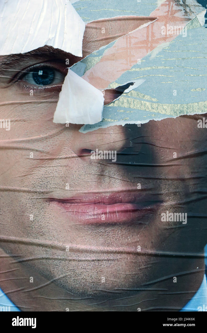 Französische Kampagne Wahlplakate 2017 Stockfoto