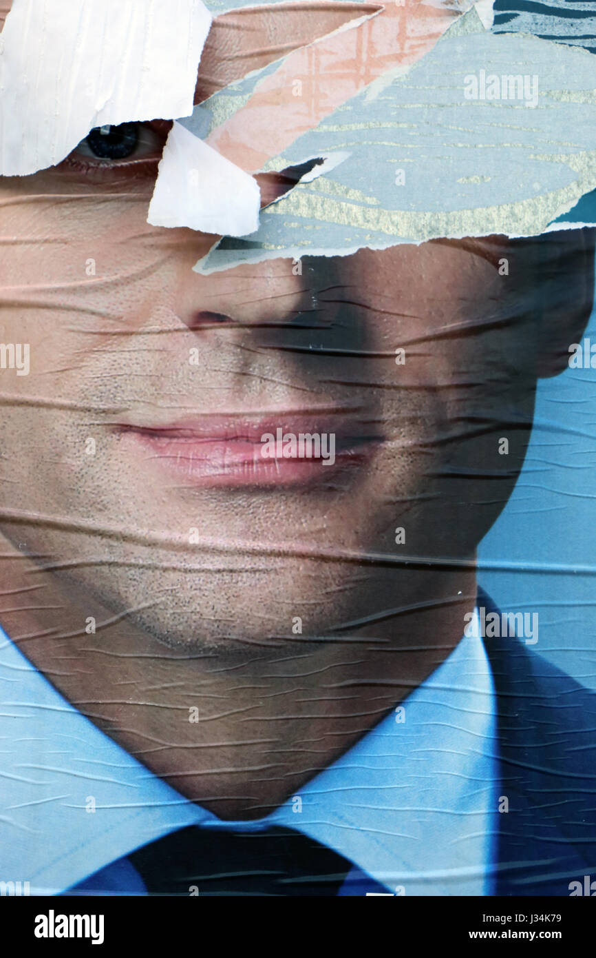Französische Kampagne Wahlplakate 2017 Stockfoto