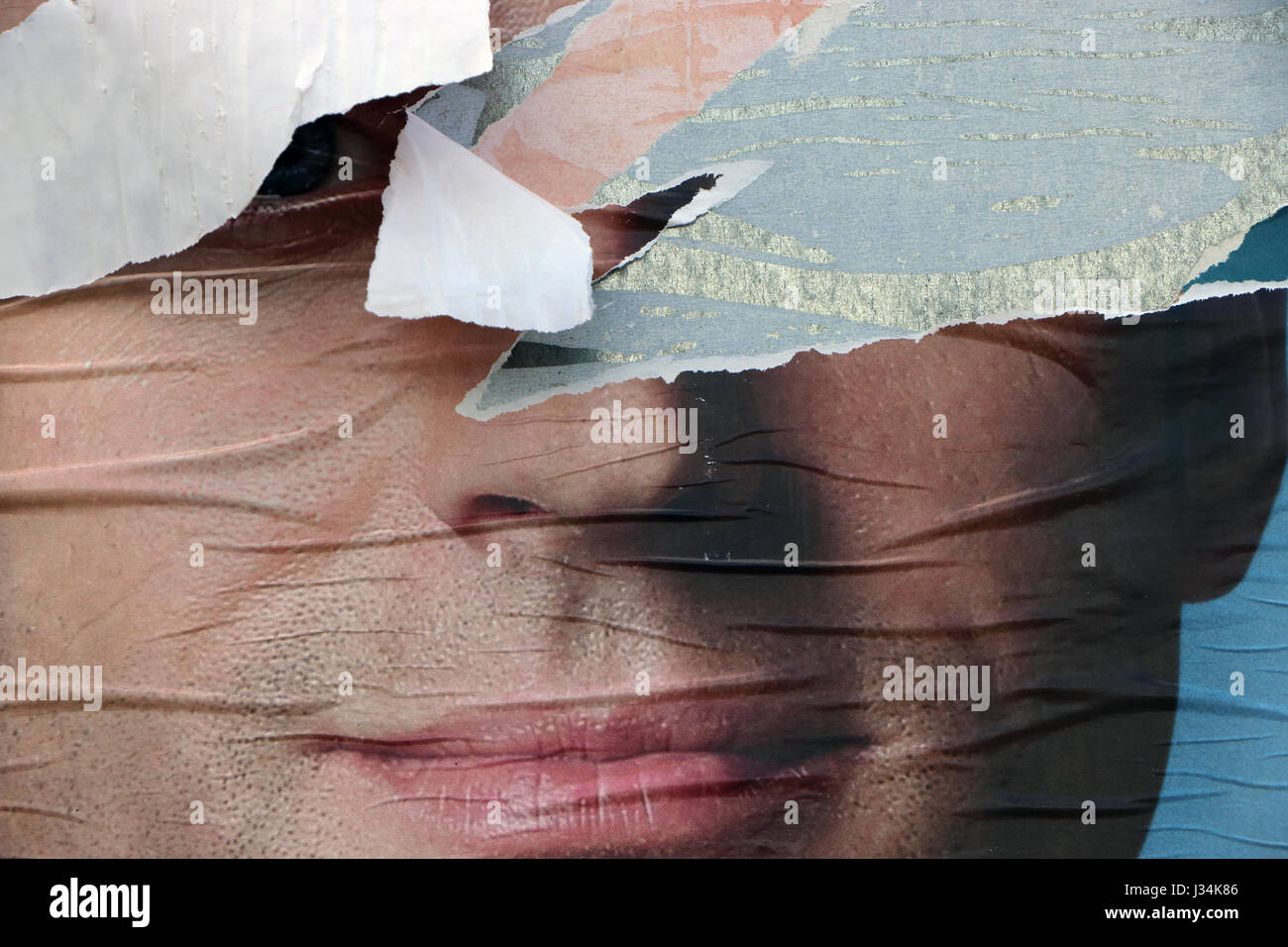 Französische Kampagne Wahlplakate 2017 Stockfoto