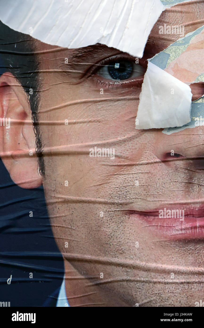 Französische Kampagne Wahlplakate 2017 Stockfoto