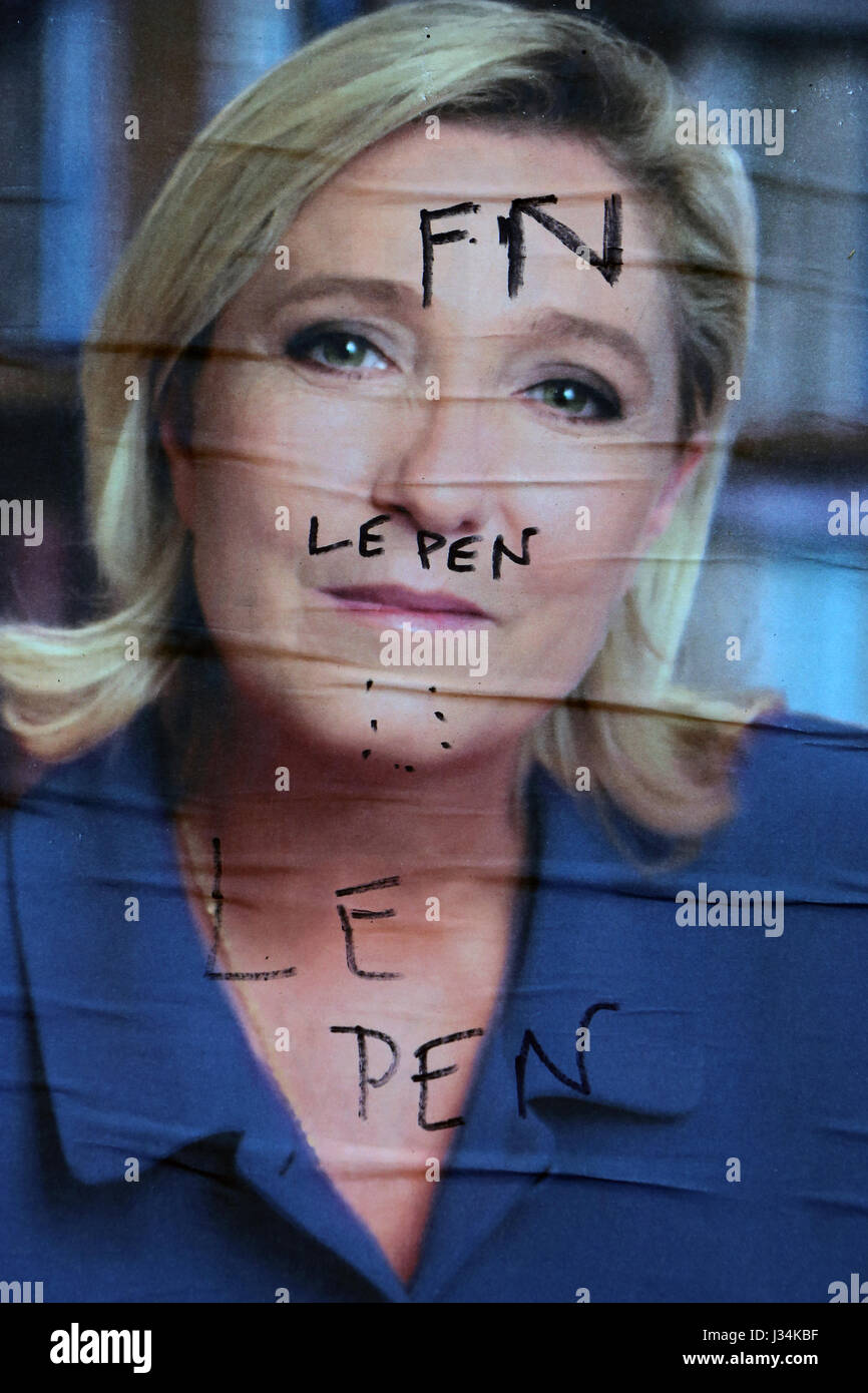 Französische Kampagne Wahlplakate 2017 Stockfoto