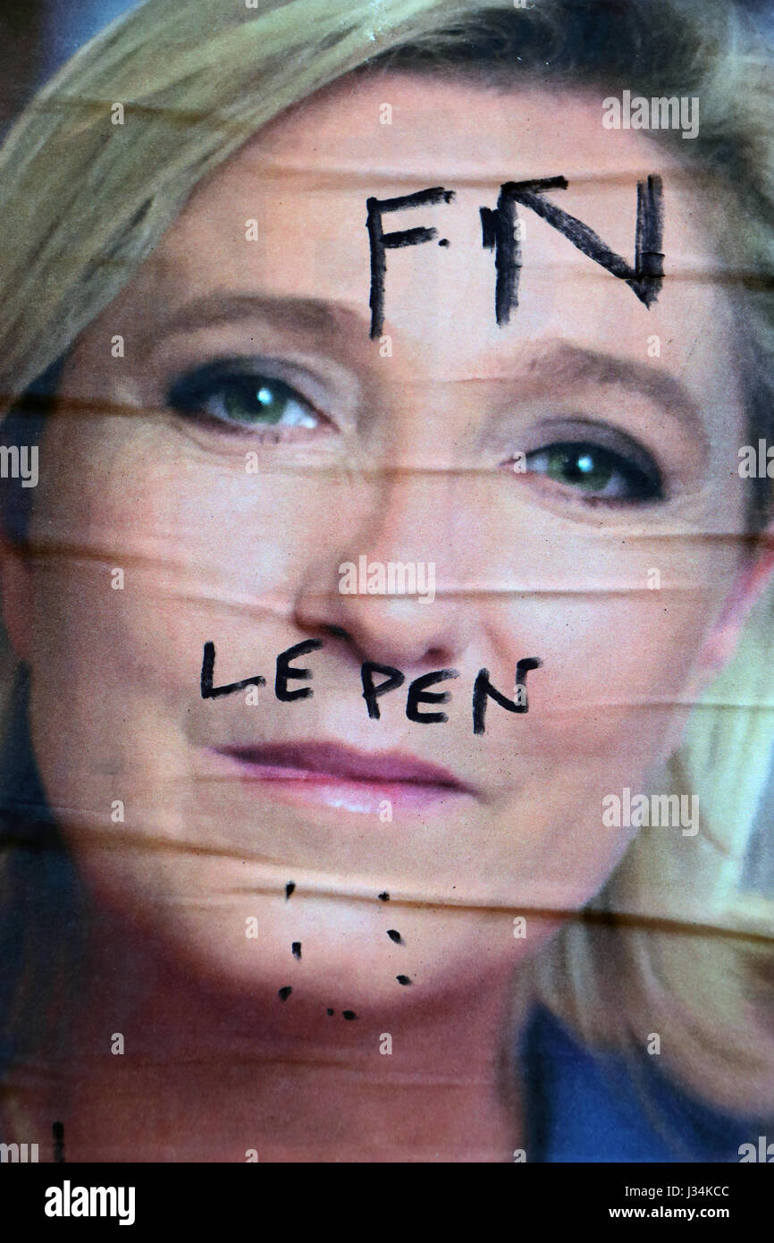 Französische Kampagne Wahlplakate 2017 Stockfoto