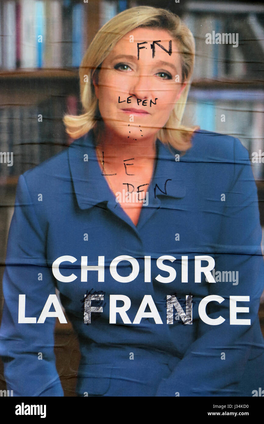 Französische Kampagne Wahlplakate 2017 Stockfoto