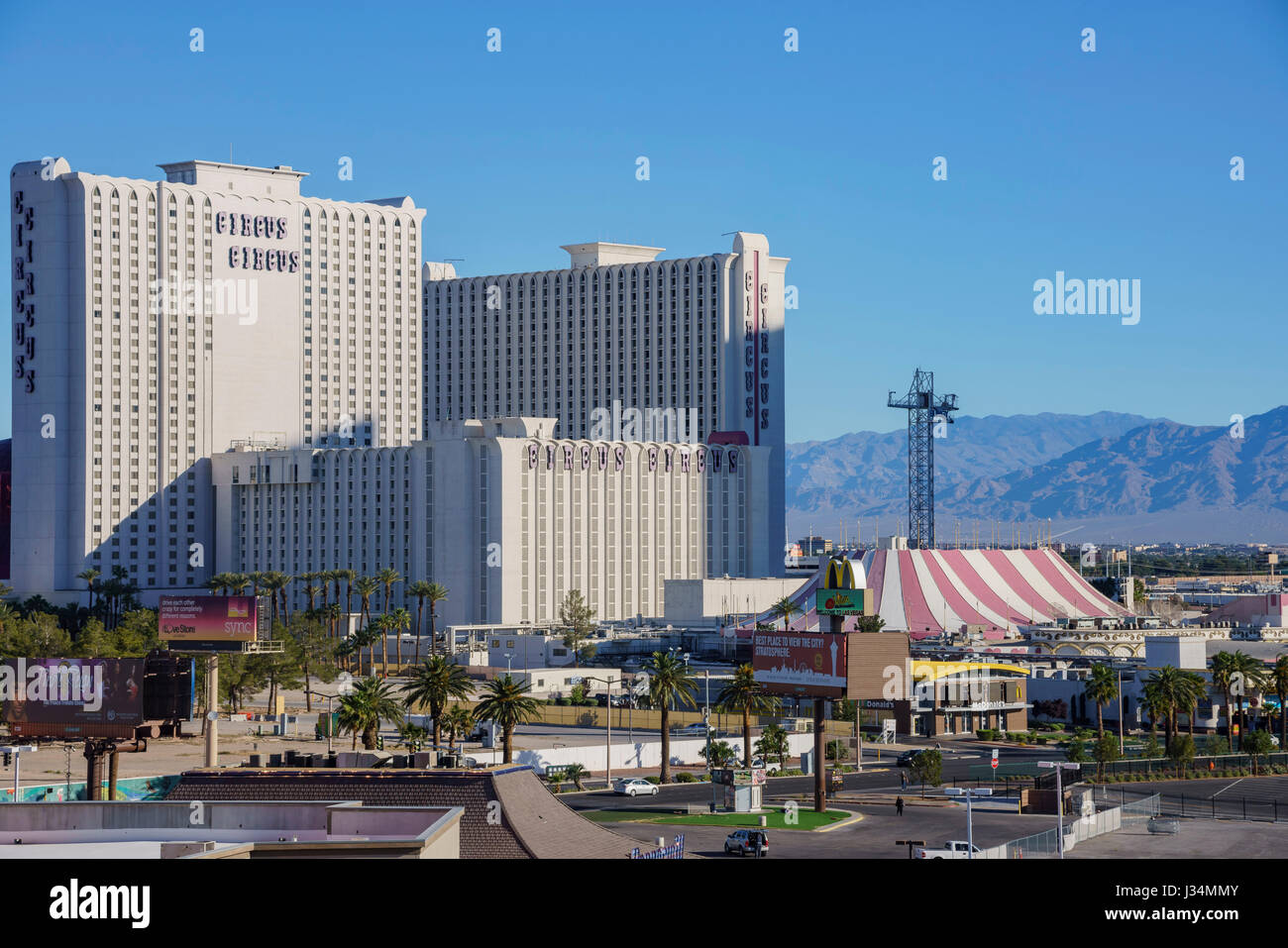 Las Vegas, APR 29: Morgendliche Aussicht des Circus Circus Casino am 29. April 2017 in Las Vegas, Nevada Stockfoto