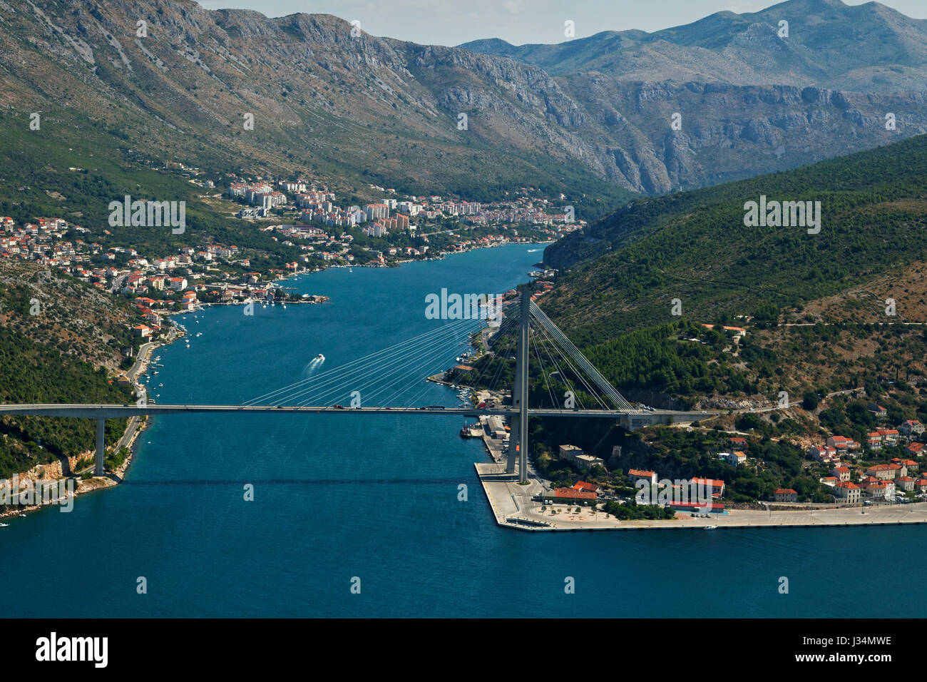 Luftaufnahme der Dubrovnik Brücke Stockfoto