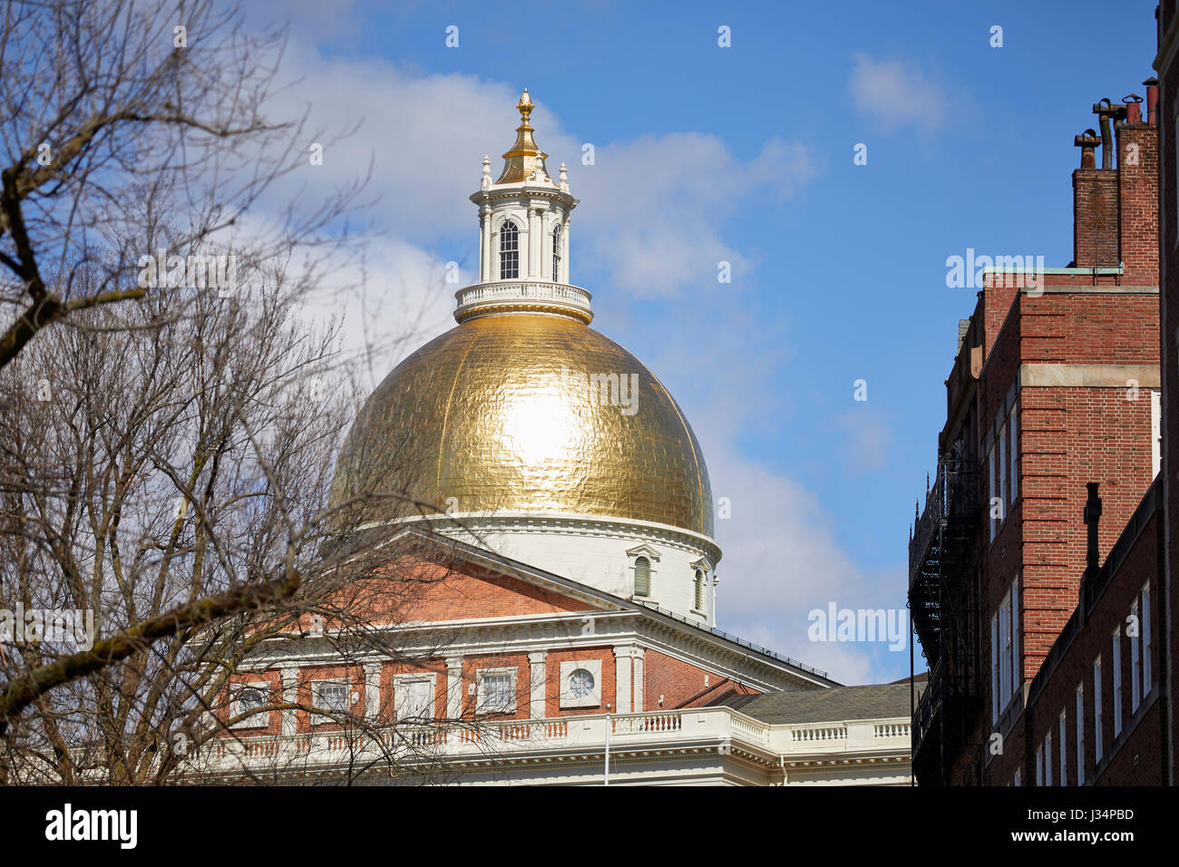 New State House, Statehouse, historischen Stadtteil Beacon Hill, Boston, Massachusetts, Vereinigte Staaten, USA, Stockfoto