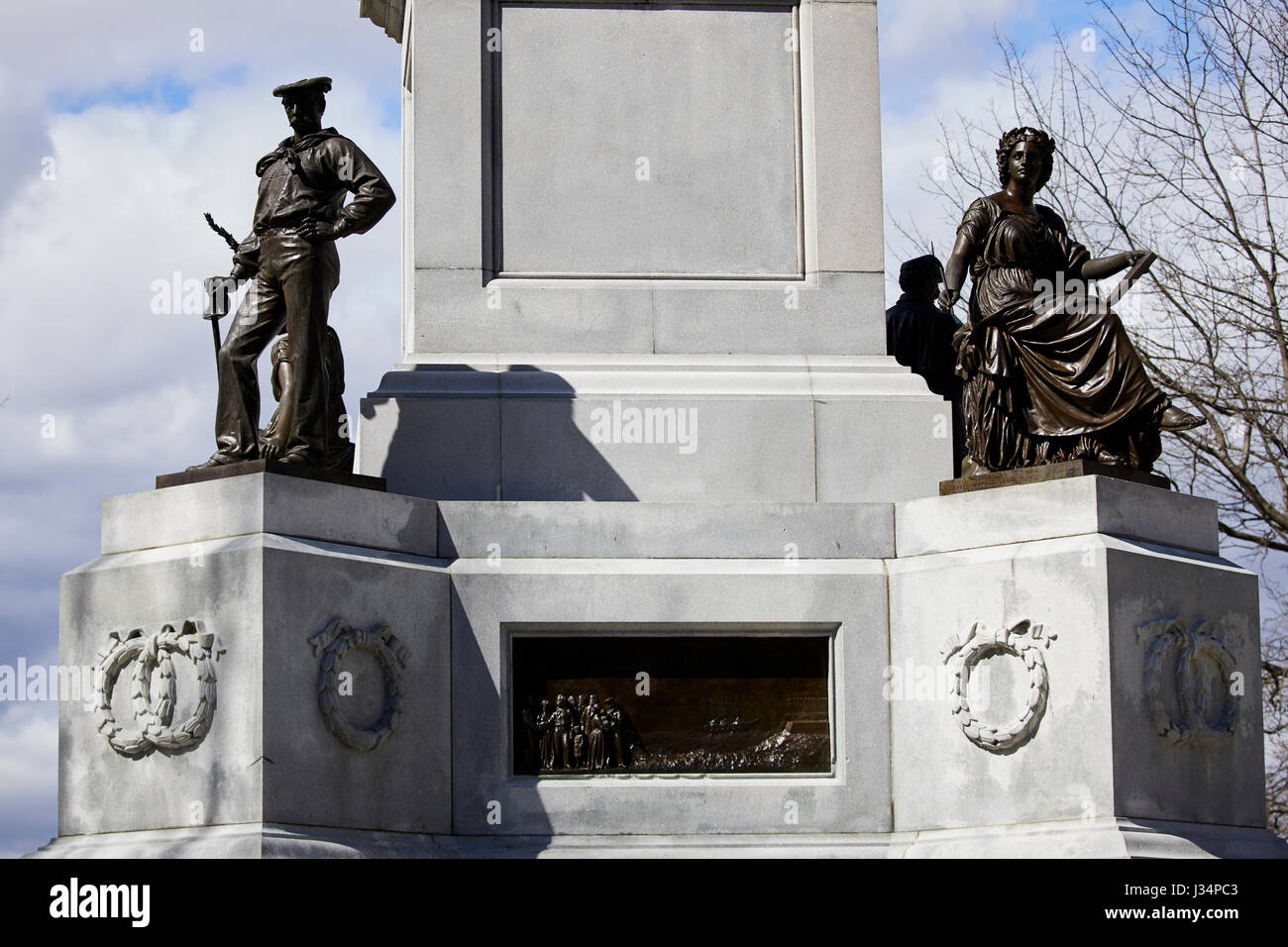 Die Soldiers and Sailors Monument auf Boston Common Beacon Hill Historic District, Boston, Massachusetts, Vereinigte Staaten von Amerika, USA, Stockfoto