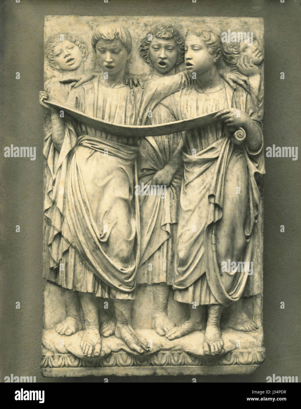Relief von Luca della Robbia, S. Maria del Fiore, Florenz, Italien Stockfoto