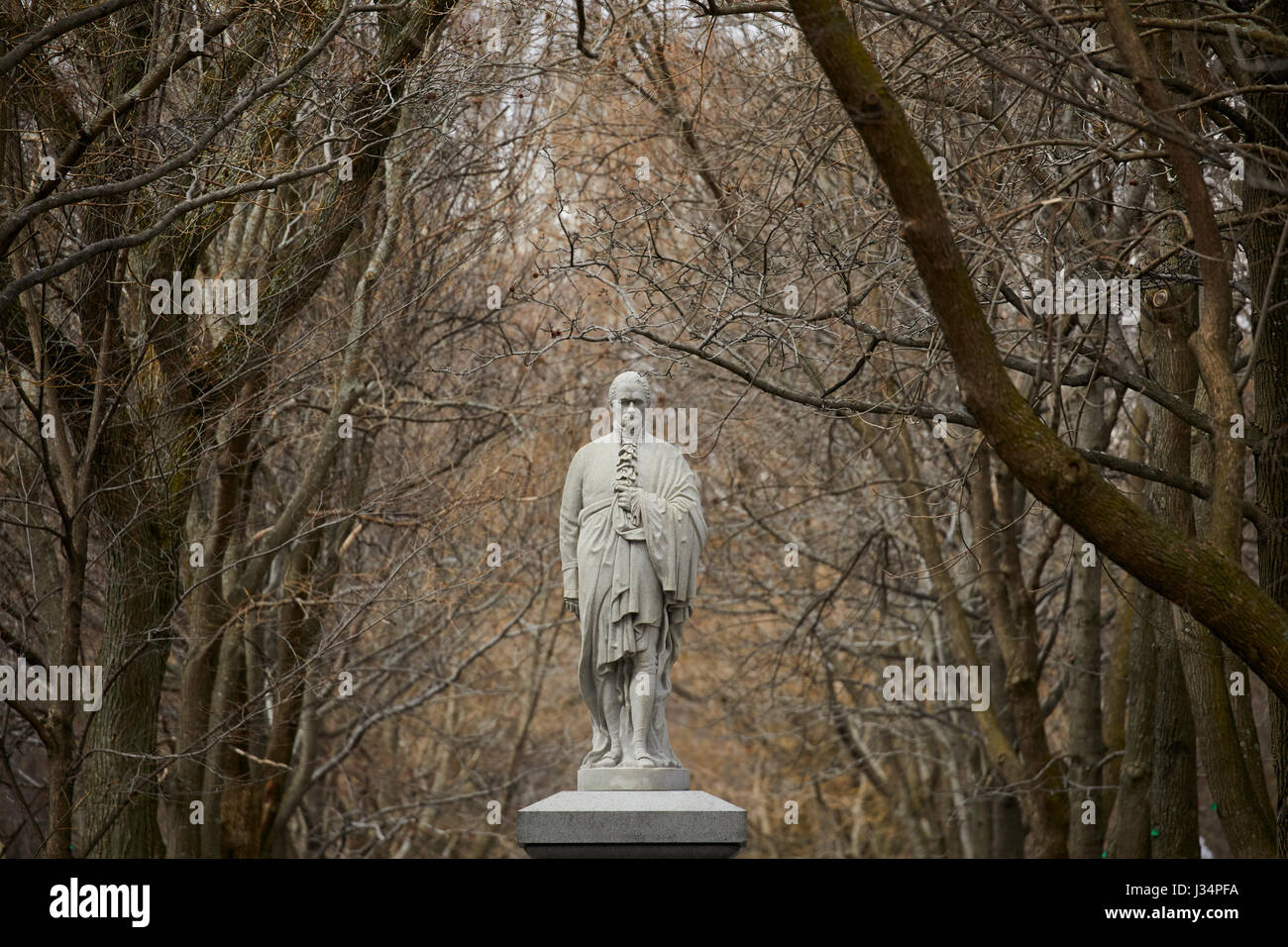 Alexander Hamilton erste US Staatssekretär Finanzministerium Statue Commonwealth Avenue. Boston, Massachusetts, Vereinigte Staaten von Amerika, USA, Stockfoto