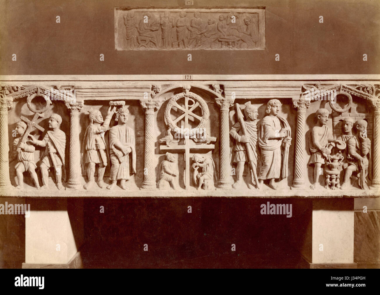 Sarkophag mit Jesus Christus Leben, Lateran Museum, Rom, Italien Stockfoto