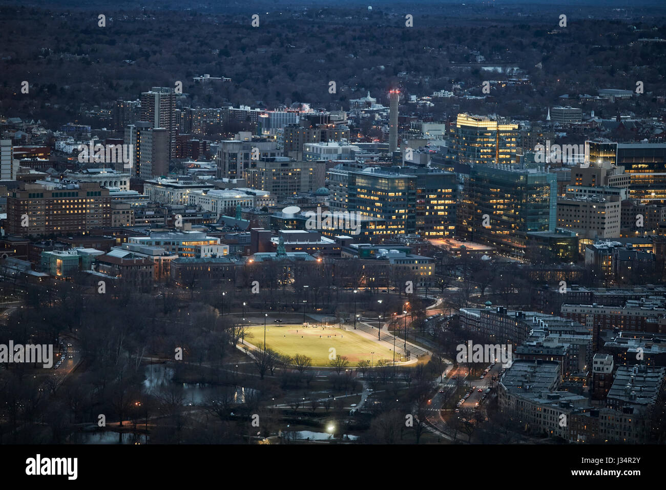 Luftbild skyline von Boston MA Stockfoto